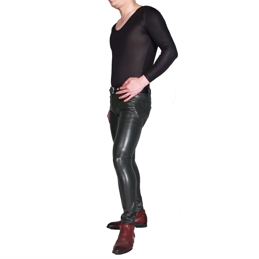 Mens Punk PU Faux Leather Trou - Motorcycle Gear Mens recension och pris