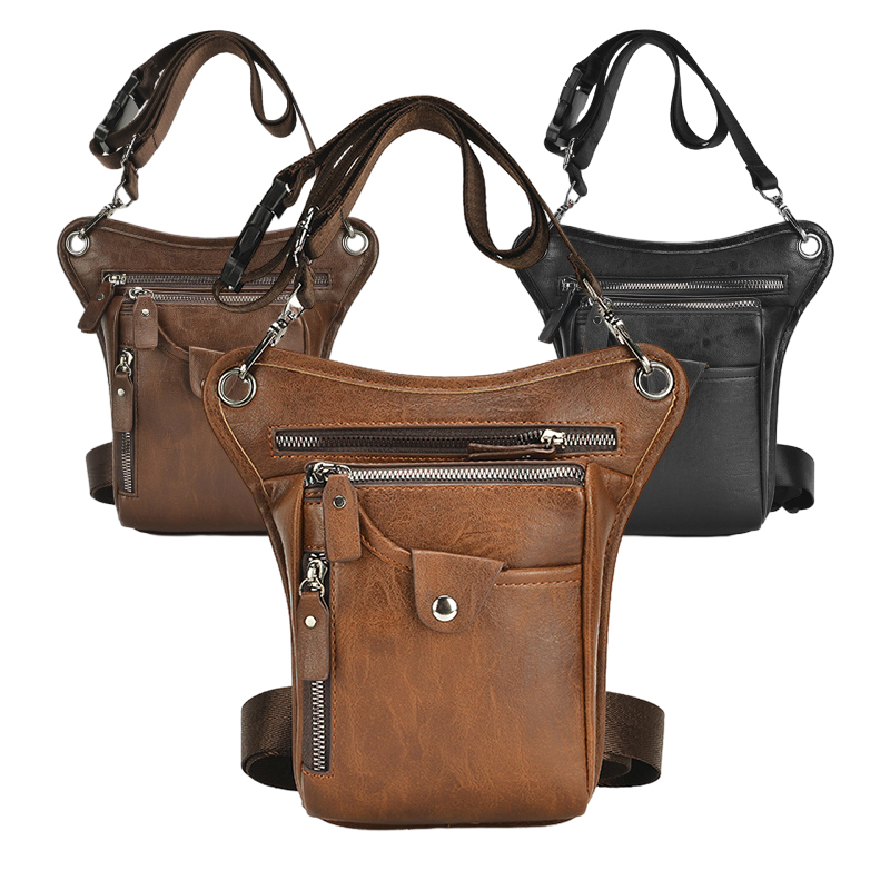 Vintage Pu Leather Waist Pack  - Motorcycle Gear Backpack recension och pris